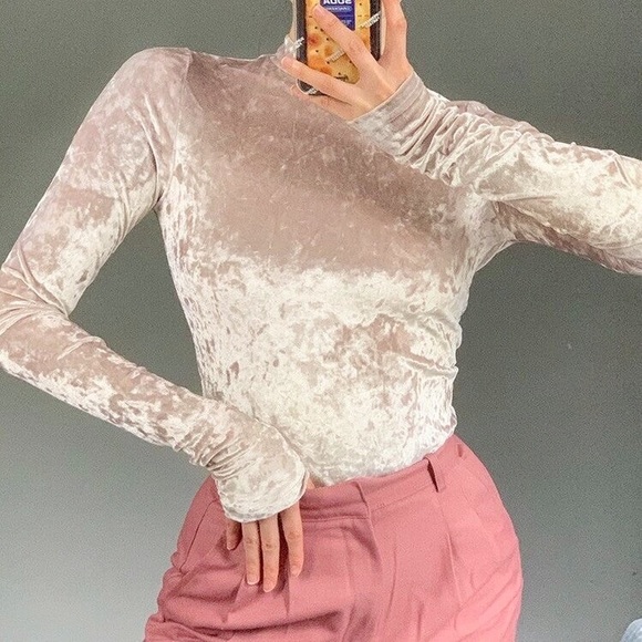 Zara Tops Zara Velvet Bodysuit Poshmark